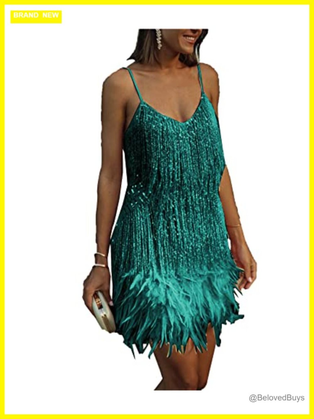 Flapper Dress 20s Gatsby Sequin Beaded Fringe Bodycon Mini